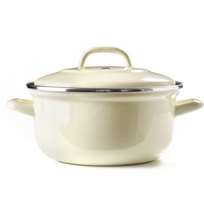 KOOKPOT 22CM EMAIL OUD WIT BK DUTCH OVEN STOOFPOT 3.3L CREAM