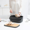BROODTROMMEL NIC DARK GREY GRIJS MET HOUTEN DEKSEL
