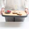 BROODTROMMEL NIC DARK GREY GRIJS MET HOUTEN DEKSEL