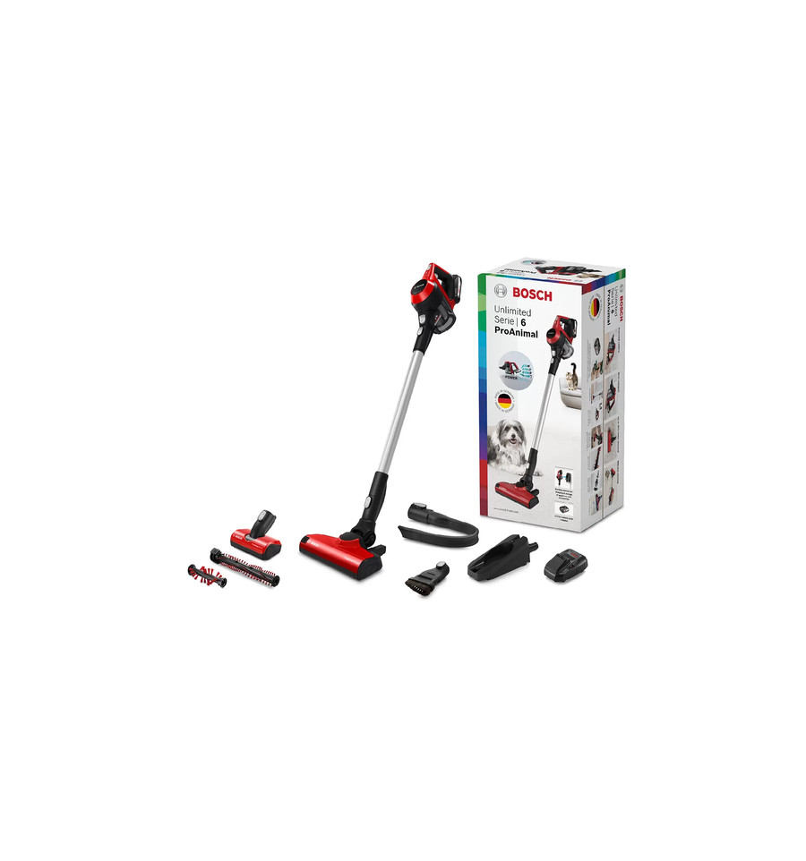 STEELSTOFZUIGER BCS61PET BOSCH UNLIMITED PRO ANIMAL ROOD ZILVER - Willems