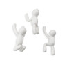 3 HANDDOEK HAAKJES BUDDY HOOKSLITE WIT 7.6x16.5x7.6cm - 2.2kg draagvermogen