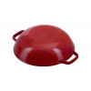 WOK 30CM ROOD MET GLAZEN DEKSEL
