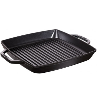 GRILLPAN 33x33CM ZWART MET 2 HANDGREPEN ideaal om te grillen