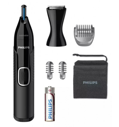 NEUS-OORTRIMMER NT5650 PHILIPS BATTERIJ ook voor wenkbrauwen,waterdicht,AA-batt.