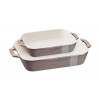 SET 2 OVENSCHOTELS 20x27+20x16cm GRIJS STAUB ANCIENT GREY