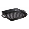 GRILLPAN 28x28CM ZWART MET 2 HANDGREPEN ideaal om te grillen