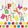 20 SERVETTEN 33x33cm HAPPY BIRTHDAY VERJAARDAG