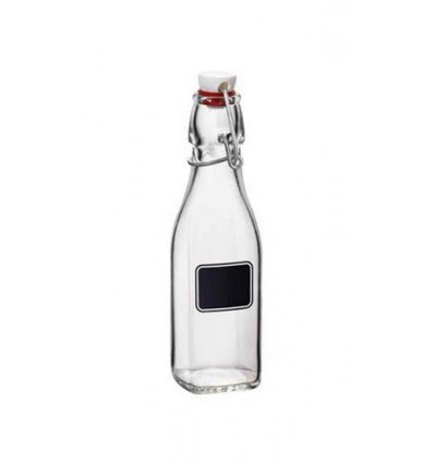 MELKFLESJE 25CL GLAS SWING MET ETIKET BORMIOLI