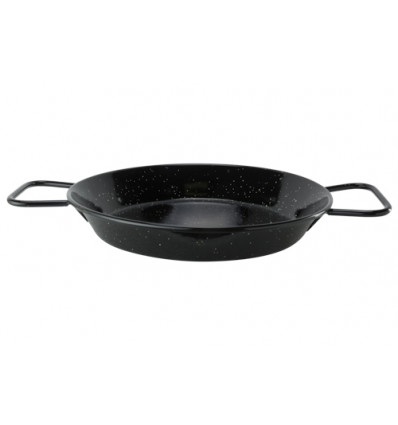 PAELLAPAN 20CM ZWART EMAIL GAS/BARBECUE niet geschikt voor electro D26x21xH3cm