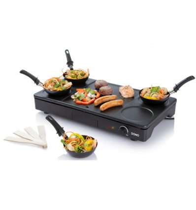 GRILL-PANNEKOEK-WOK DO8712W DOMO 4PERS GOURMETSET