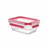 VERSHOUDDOOS CLIP & CLOSE GLAS 450ML RECHTHOEKIG EMSA