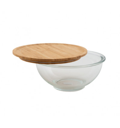 KOM GLAS 1.4L MET BAMBOE DEKSEL