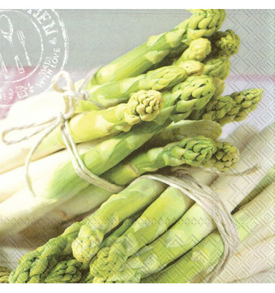 20 SERVETTEN 33x33cm ASPARAGUS WITH LOVE IHR