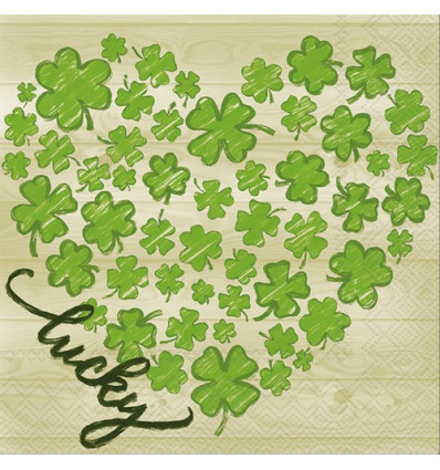 20 SERVETTEN 25x25cm LUCKY HEART IHR