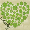 20 SERVETTEN 25x25cm LUCKY HEART IHR