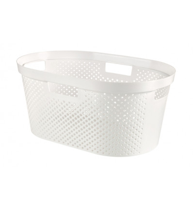 WASMAND INFINITY RECYCLED DOTS WIT 40L CURVER 58.5x38xH26.5cm