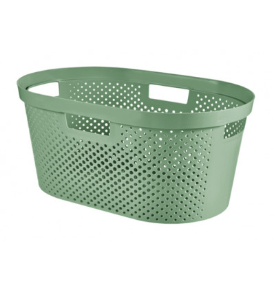 WASMAND INFINITY RECYCLED DOTS GROEN 40L CURVER 58.5x38xH26.5cm