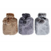 WARMWATERKRUIK 2L 36x20cm PELS POMPOMS ASSORTI