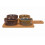 SERVEERPLANK BAMBOE MET 4 BOWLS D10x4CM MET HANDVAT
