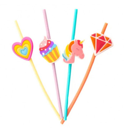 SET 4 RIETJES SILICONE MULTICOLOR 21.5CM