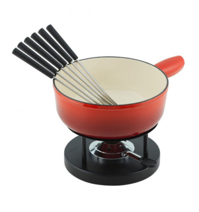 KAASFONDUE GIETIJZER 24CM 2.4L ROOD