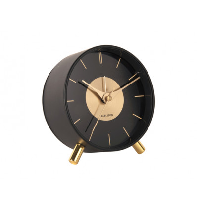 WEKKER CLOCK GOLD DISC ZWART KARLSSON