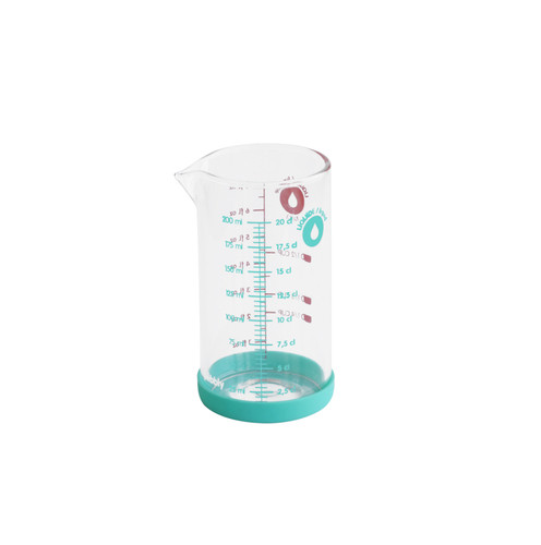 Pebbly - Maatbeker van glas - 500 ml - Met antislip siliconen basis en