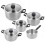 5 DELIGE KOOKPOTSET COMFORT 3 DEMEYERE 3-lagen bodem, bakeliet grepen