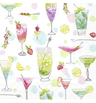 20 SERVETTEN 25x25cm COCKTAILS FOR HER IHR