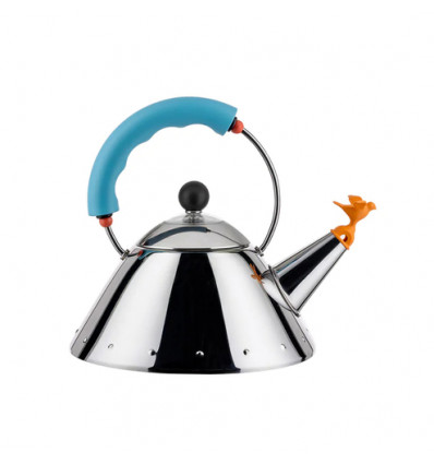 FLUITKETEL 1L LICHTBLAUW INOX ALESSI NEW MICHAEL GRAVES