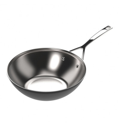 WOK MET STEEL 30CM 3L BLACK 5 DEMEYERE