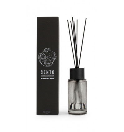 GEURSTOKJES IN GLAS 190ML BLOOMING ROSE S|P SENTO