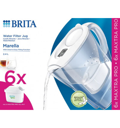 WATERFILTER MARELLA WIT MT 6 BRITAFILTER MAXTRA PRO | 2,4L VOORDEELPAKKET