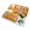 SERVEERBORD 29cm WIT MET BAMBOE SCHAAL