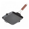 GRILL VIERK. 24x24CM ZWART FONTIGNAC GRILLPLAAT GIETIJZER MT INKLAPBARE GREEP