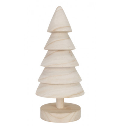 DECORATIE: KERSTBOOM NATUUR 10x10xH23cm HOUT