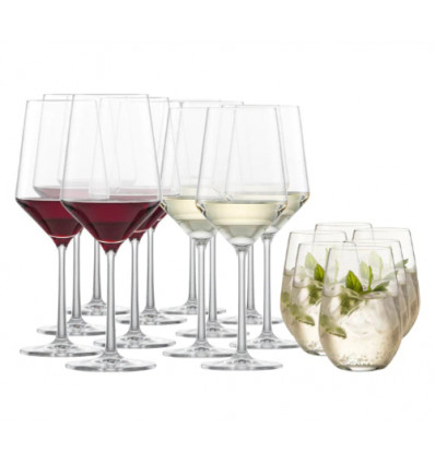 18DELIG GLASSERVIES PURE+VINA ZWIESEL 6 witte wijn, 6 rode wijn, 6 waterbeker