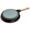 BRAADPAN 26CM ZWART MET HOUTEN STEEL STAUB