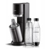 FRISDRANKMACHINE DUO ZWART NEW MET 1 GLAZEN FLES EN 1 PLASTIC FLES