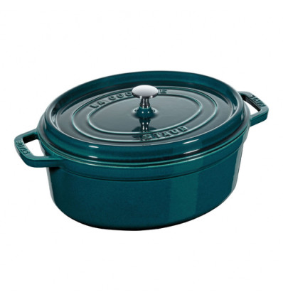 KOOKPOT OVAAL 31CM LA MER STAUB 5.5L COCOTTE PETROLBLAUW