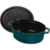 KOOKPOT OVAAL 31CM LA MER STAUB 5.5L COCOTTE PETROLBLAUW