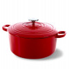 KOOKPOT ROND 26CM GIETIJZER ROOD BK CHILI RED BOURGOGNE