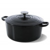 KOOKPOT ROND 26CM GIETIJZER JET BLACK BK BOURGOGNE