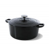 KOOKPOT ROND 20CM GIETIJZER JET BLACK BK