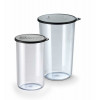 SET 2 BEKERS BAMIX MET ZWART DEKSEL 400ML + 600ML