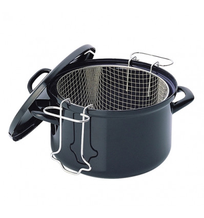 FRITUURPAN 24CM BK FORTALIT MET FRITMAND VERLAKT EMAIL