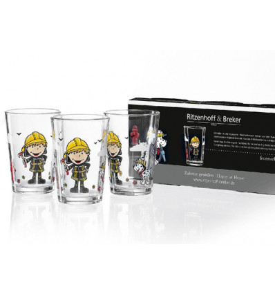 SET 3 DRINK BEKERS 20,5CL BRANDWEERMAN BERNIE