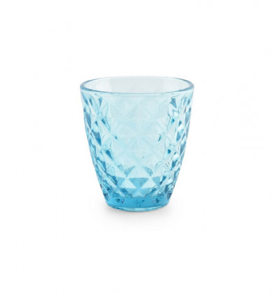 SET 4 GLAZEN 22cl PRISMA BLAUW
