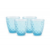 SET 4 GLAZEN 22cl PRISMA BLAUW