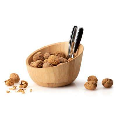 SCHAAL ROND MET NOTENKRAKER 19xH12.5cm RUBBERWOOD CONTINENTA